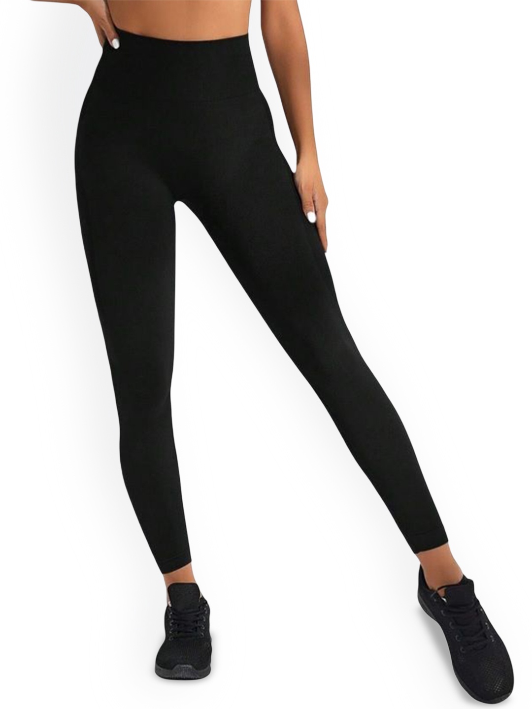 

Alexvyan Slim-Fit Breathable Anti-Skid Stretchable Gym Wear Tights, Black