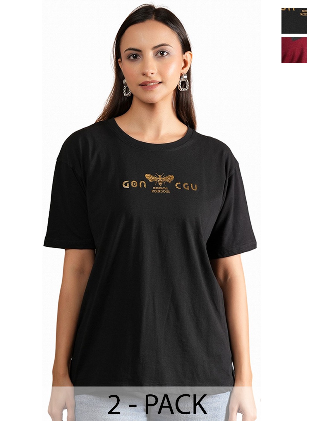

NEYSA Women Typography 2 Printed T-shirt, Multi