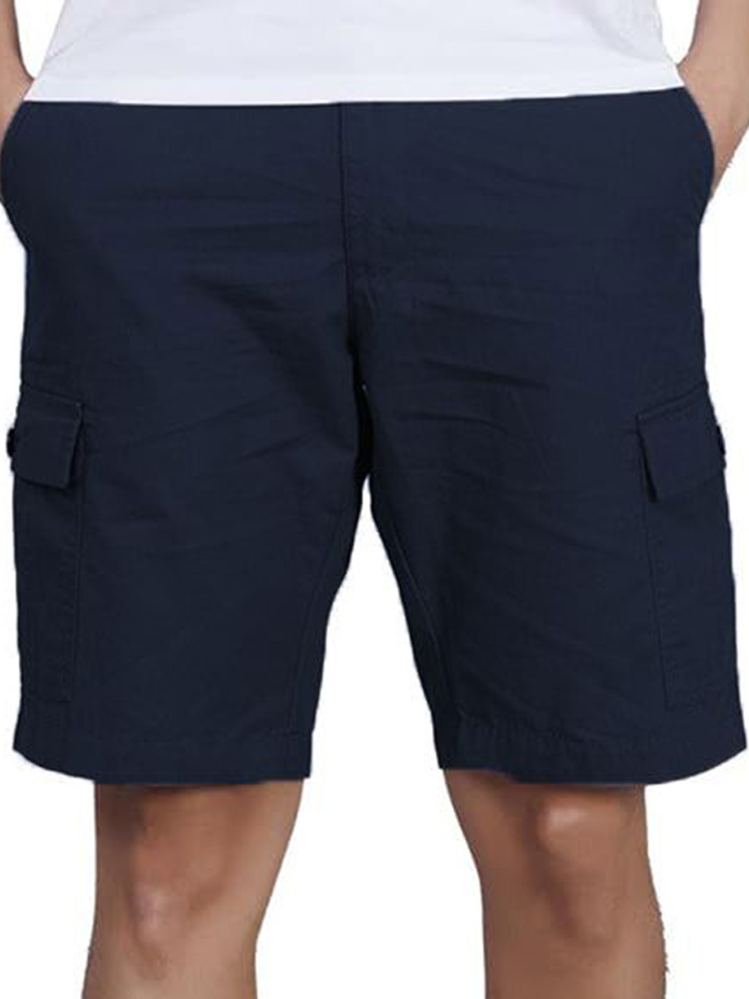 

BAESD Men Regular Fit High-Rise Cargo Shorts, Navy blue