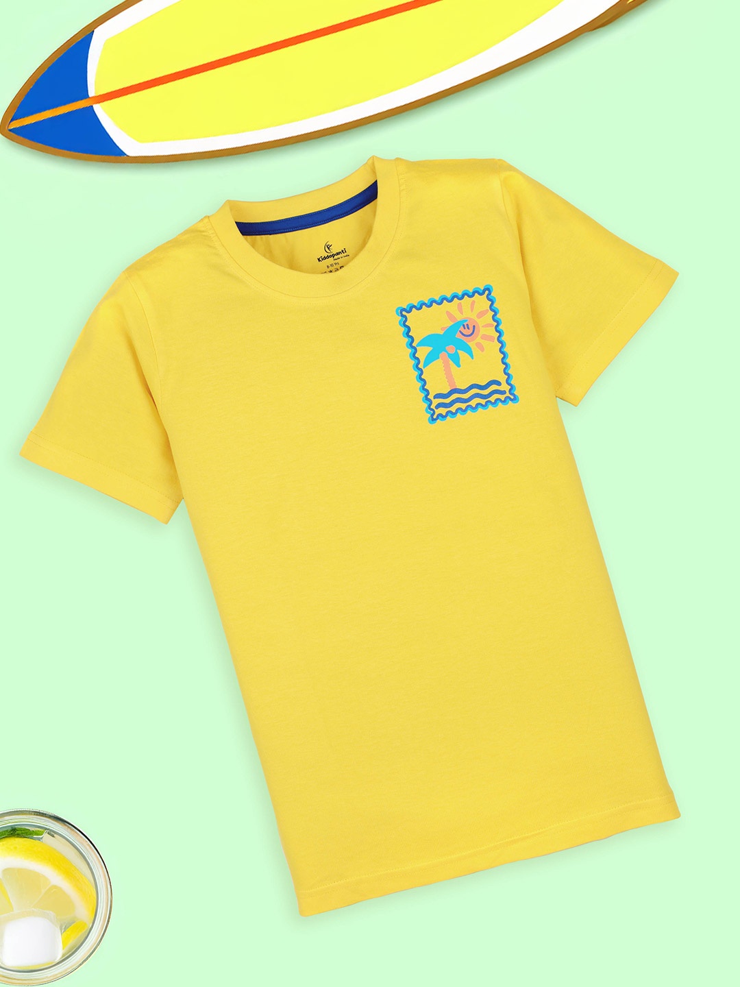 

KiddoPanti Boys Printed T-shirt, Yellow