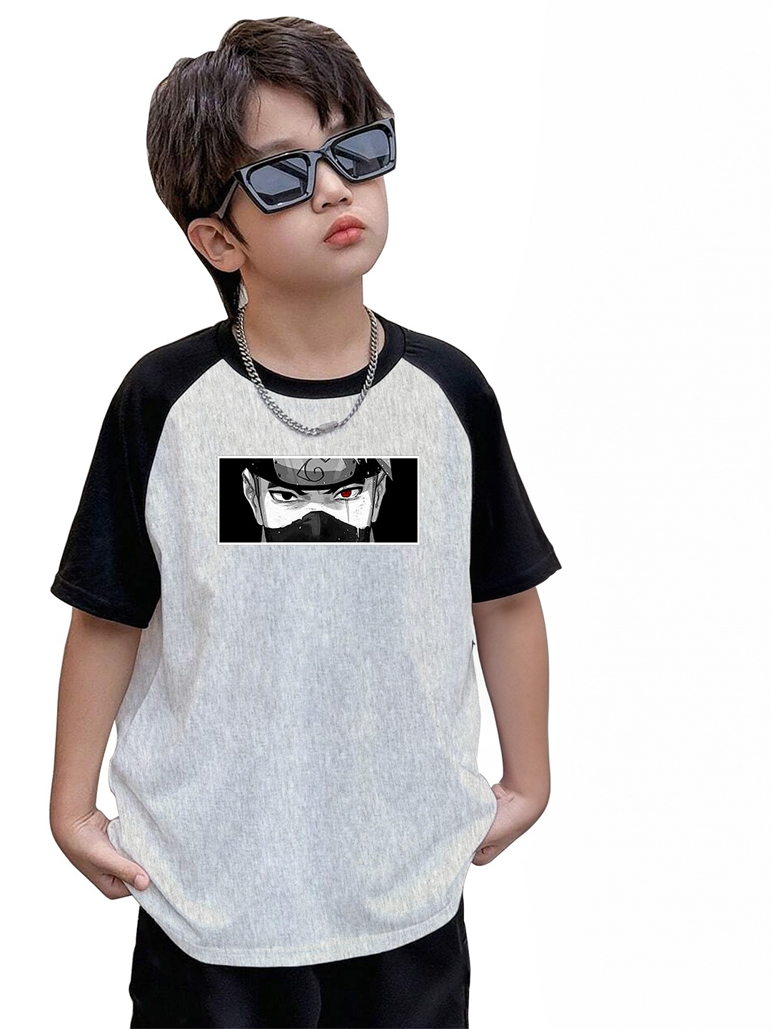 

BAESD Boys Printed T-shirt, Grey