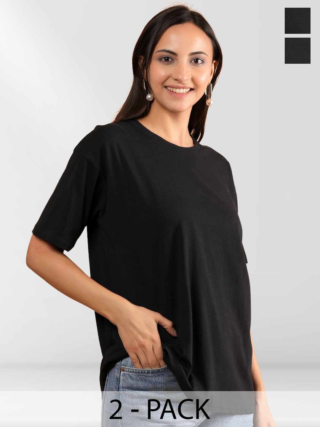 

BAESD Women 2 Printed Applique T-shirt, Multi