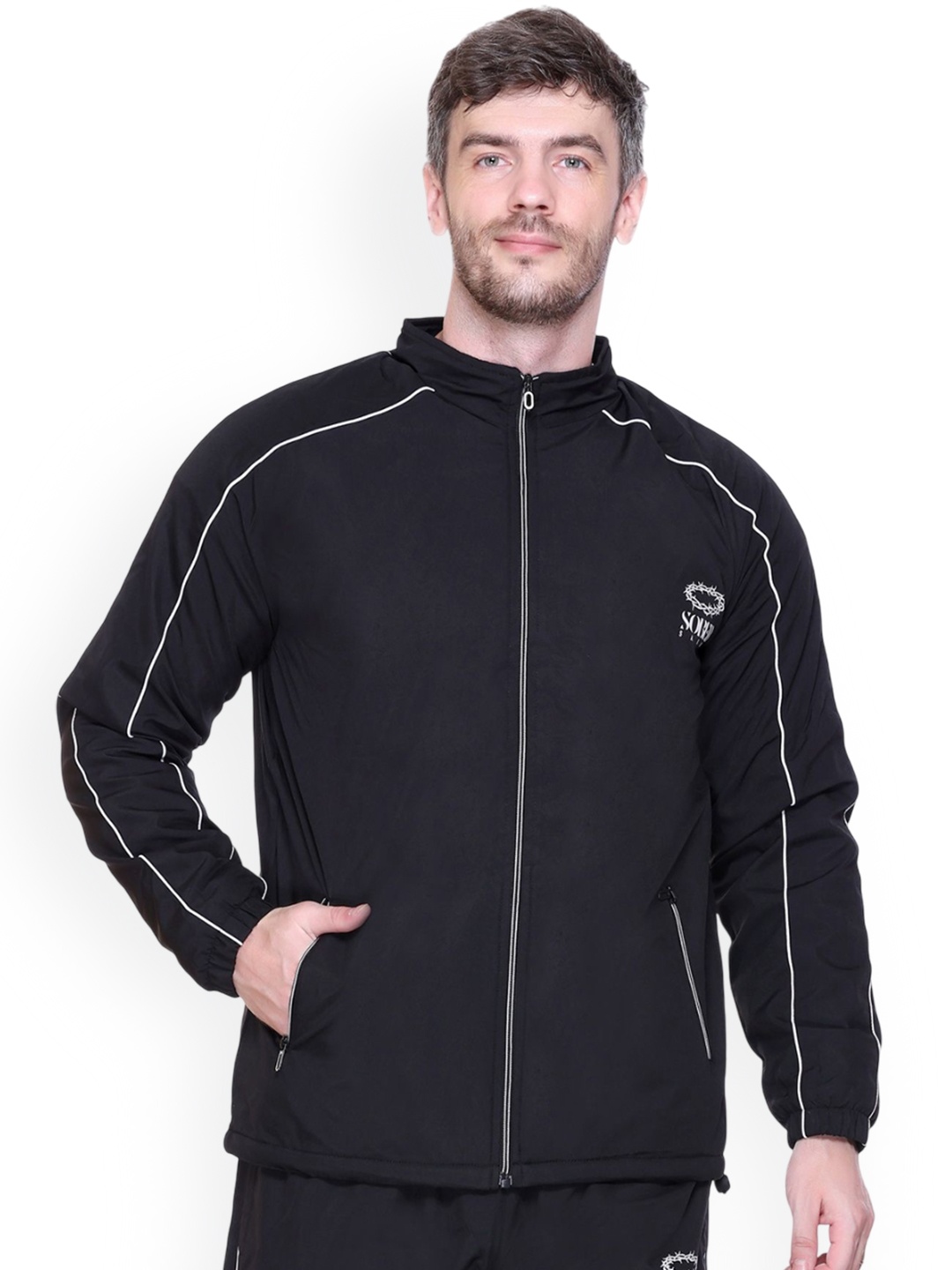 

SOBERSAINT Men Lightweight Outdoor Open Front Jacket, Black