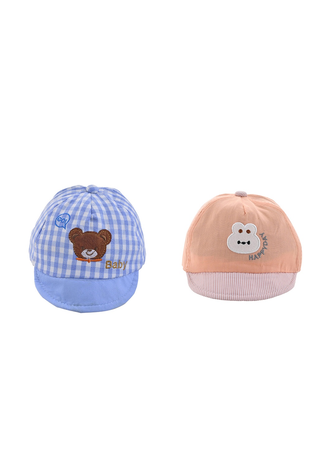 

SHOP FRENZY Kids Pack of 2 Printed Cotton Baseball Cap, Orange