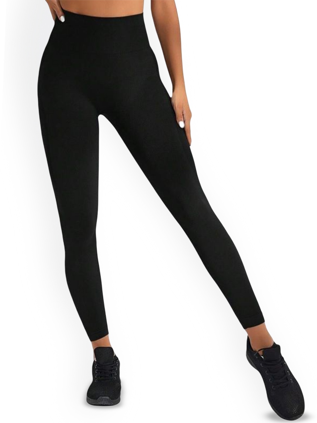 

Alexvyan Slim-Fit Breathable Anti-Skid Stretchable Gym Wear Tights, Black