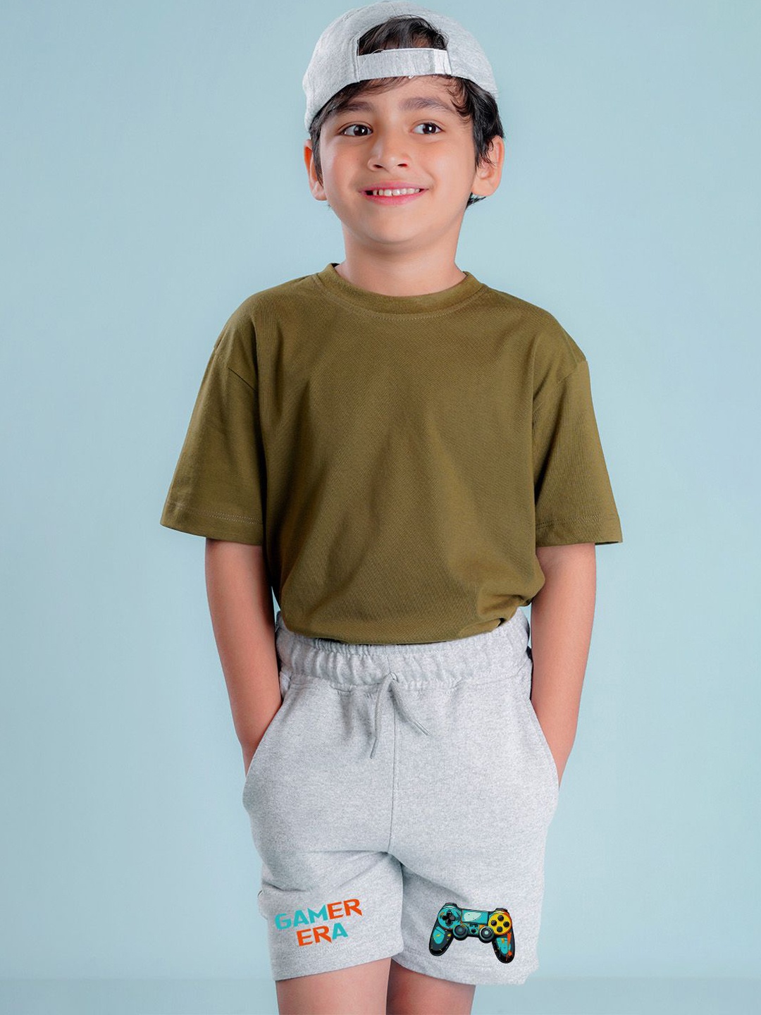 

NUSYL Boys Printed Shorts, Grey