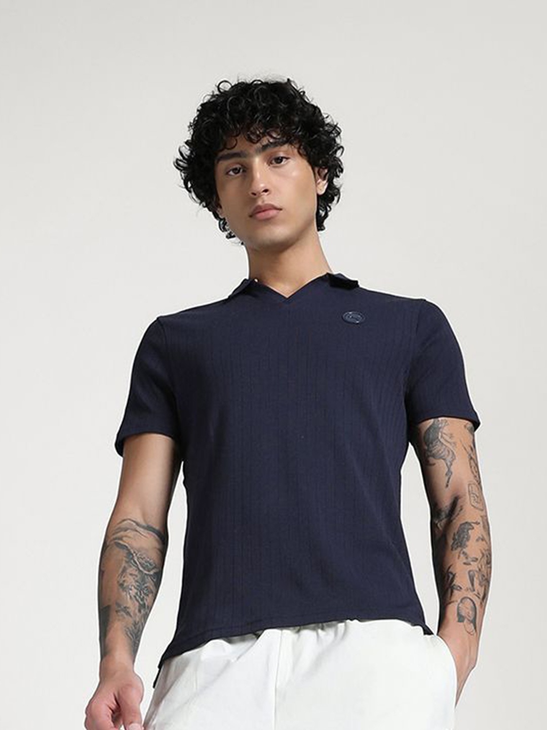 

Puma Men Premium Essentials Ribbed Polo T-Shirt, Navy blue