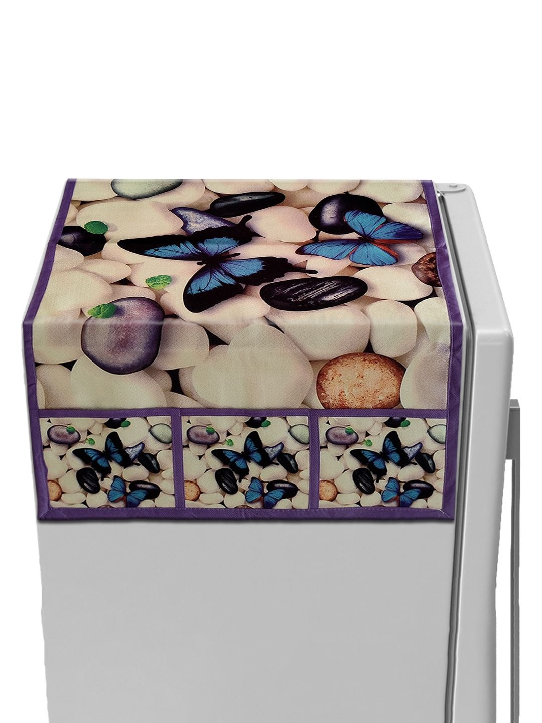 

Kuber Industries Purple & Beige Stone Printed Scratch Resistant With 6 Utility Side Pocket