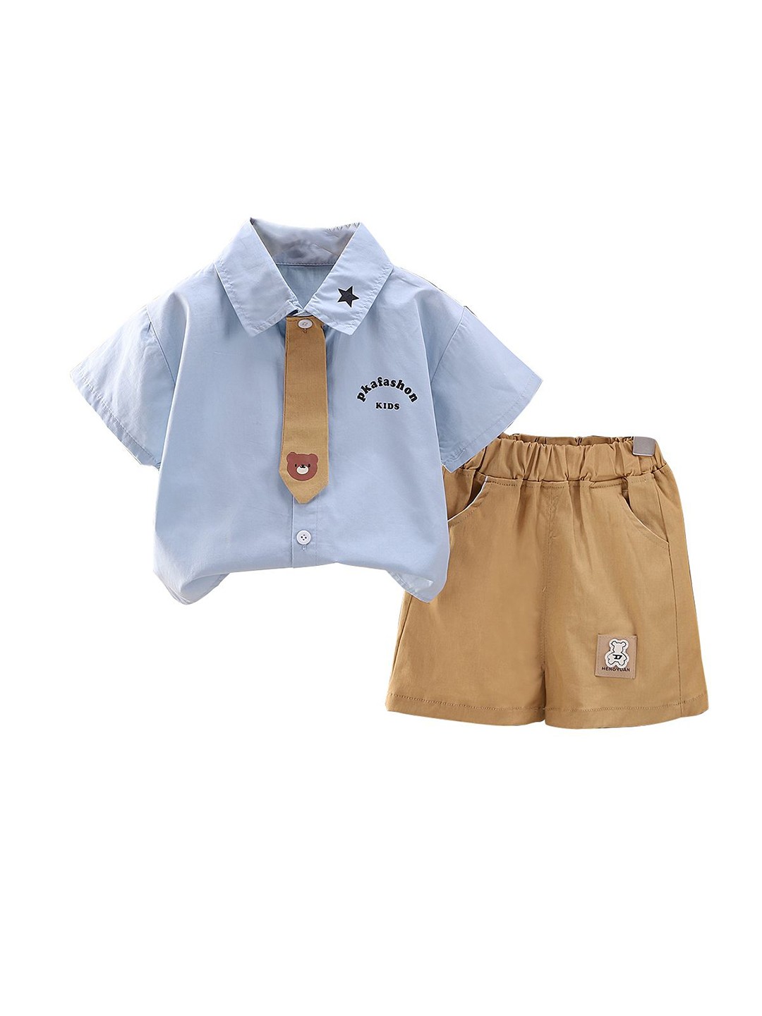 

StyleCast x Revolte Boys Printed Shirt Collar Shirt With Shorts, Blue