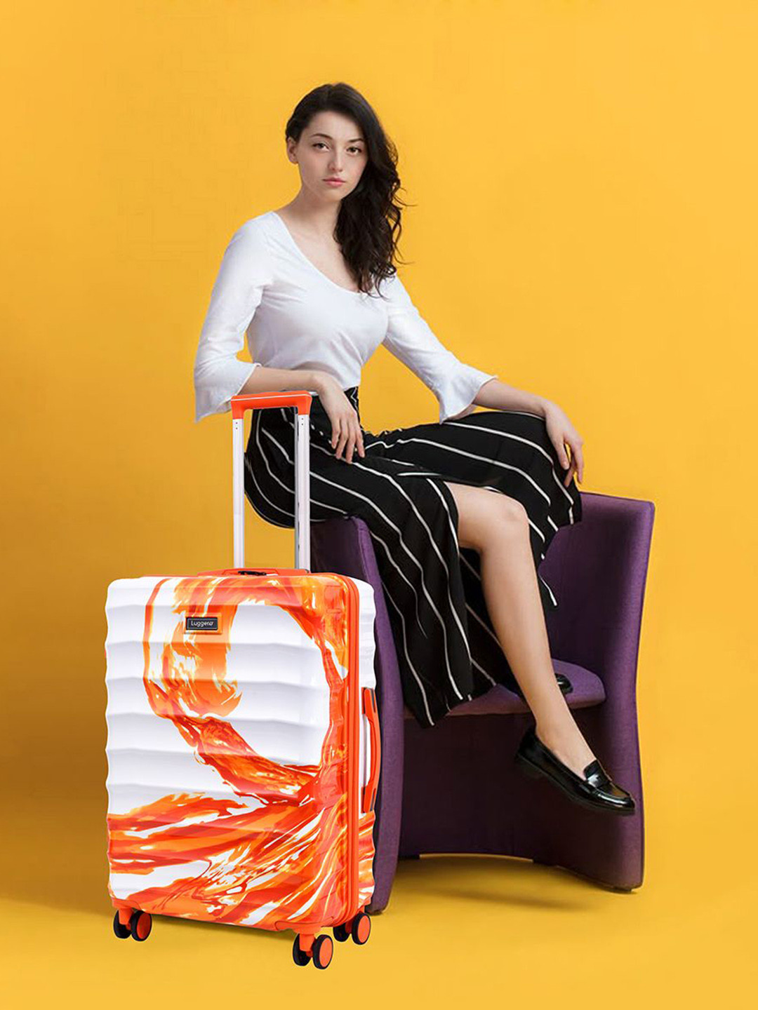 

Luggero Hard-Sided Cabin Trolley Bag, Orange