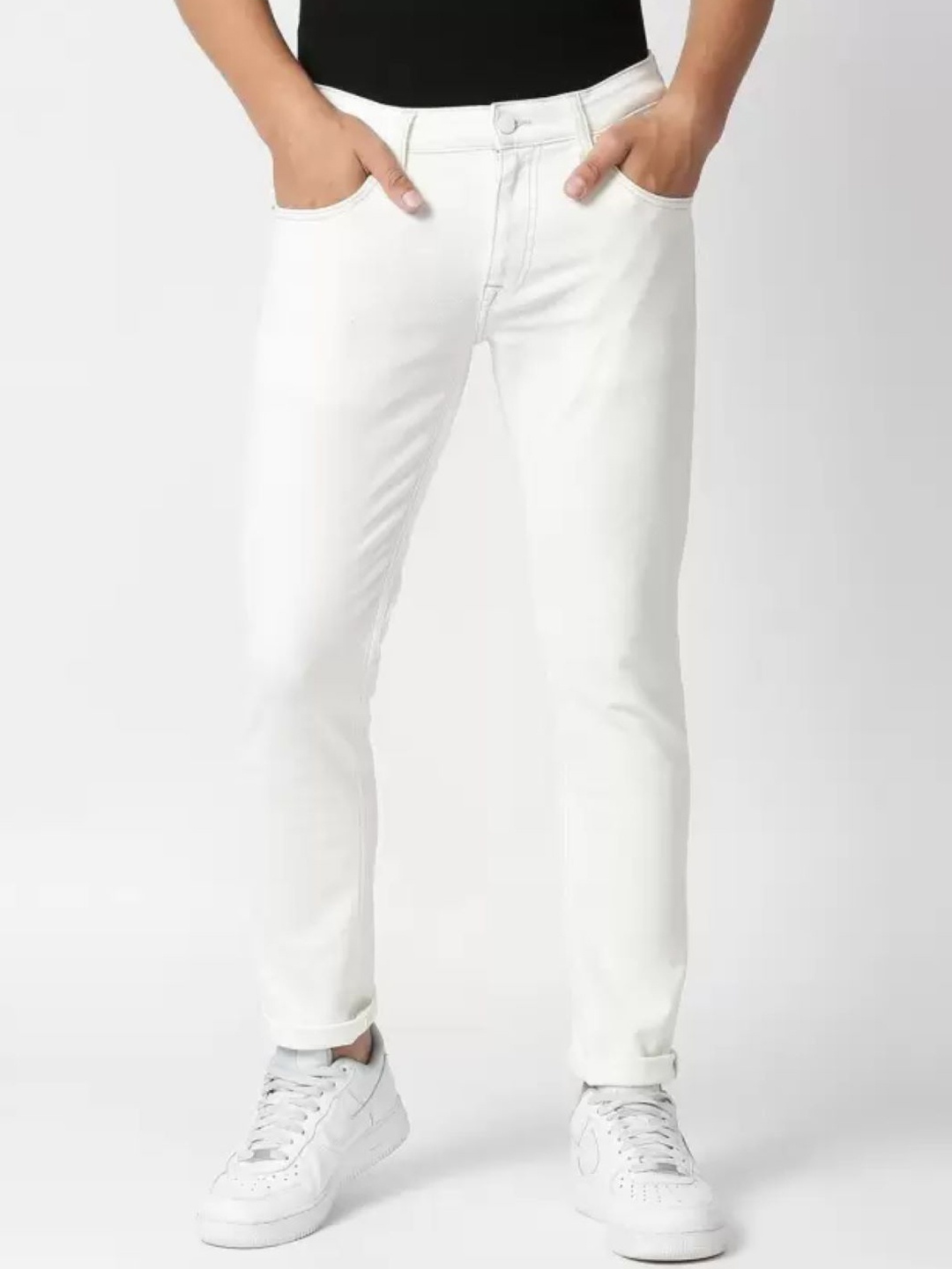 

LINARIA Men Classic Straight Fit Jeans, White