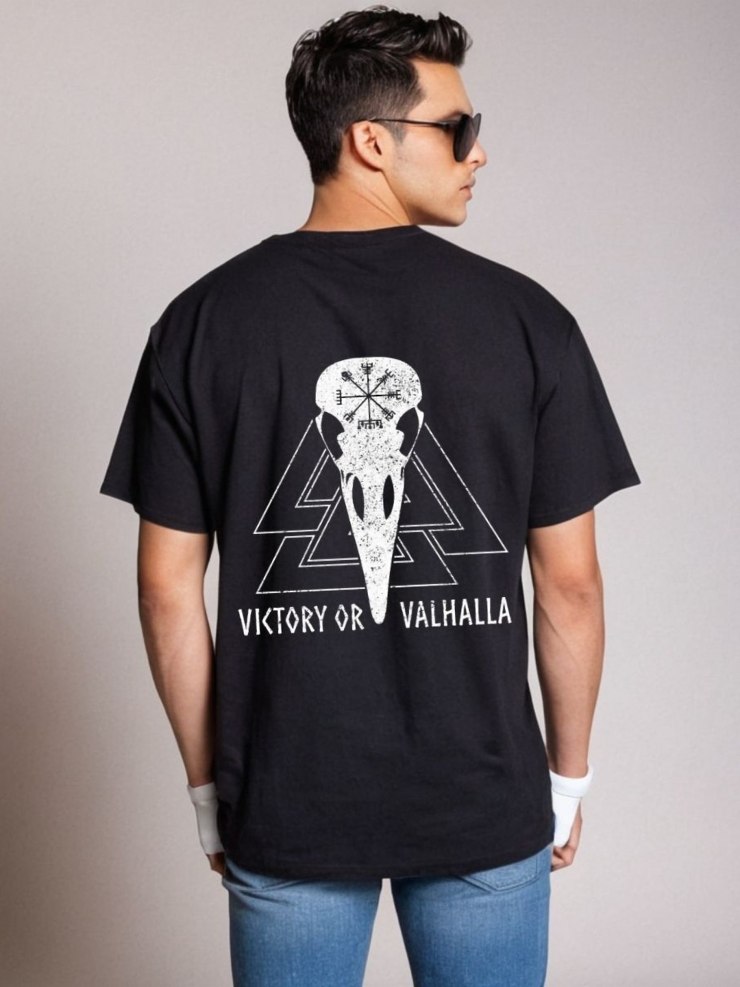 

Be Crazy Men Graphic Printed Oversized Baggy Cotton T-Shirt, Black