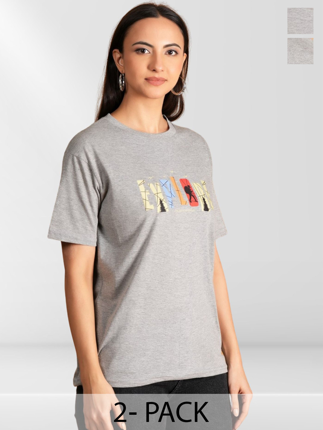 

BAESD Women Typography 2 Printed Applique T-shirt, Multi