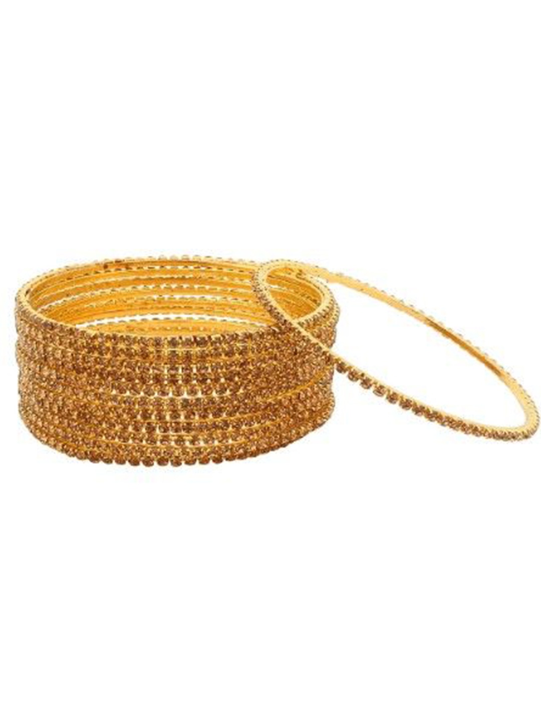 

leshya Set Of 12 Stone-Studded Chuda Bangles, Gold