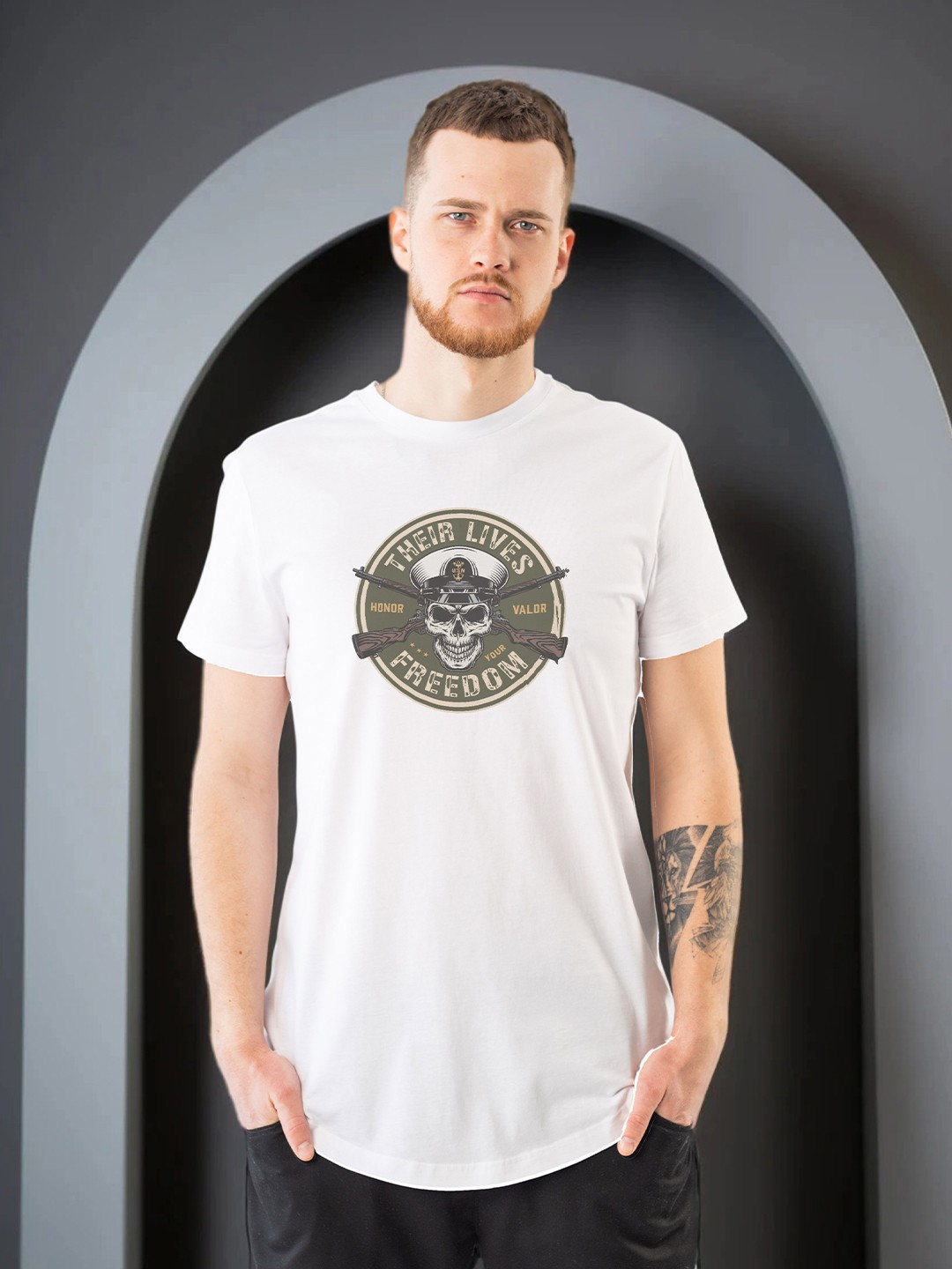 

Moda Rapido Men Graphic Printed Round Neck Regular Fit T-shirt, White