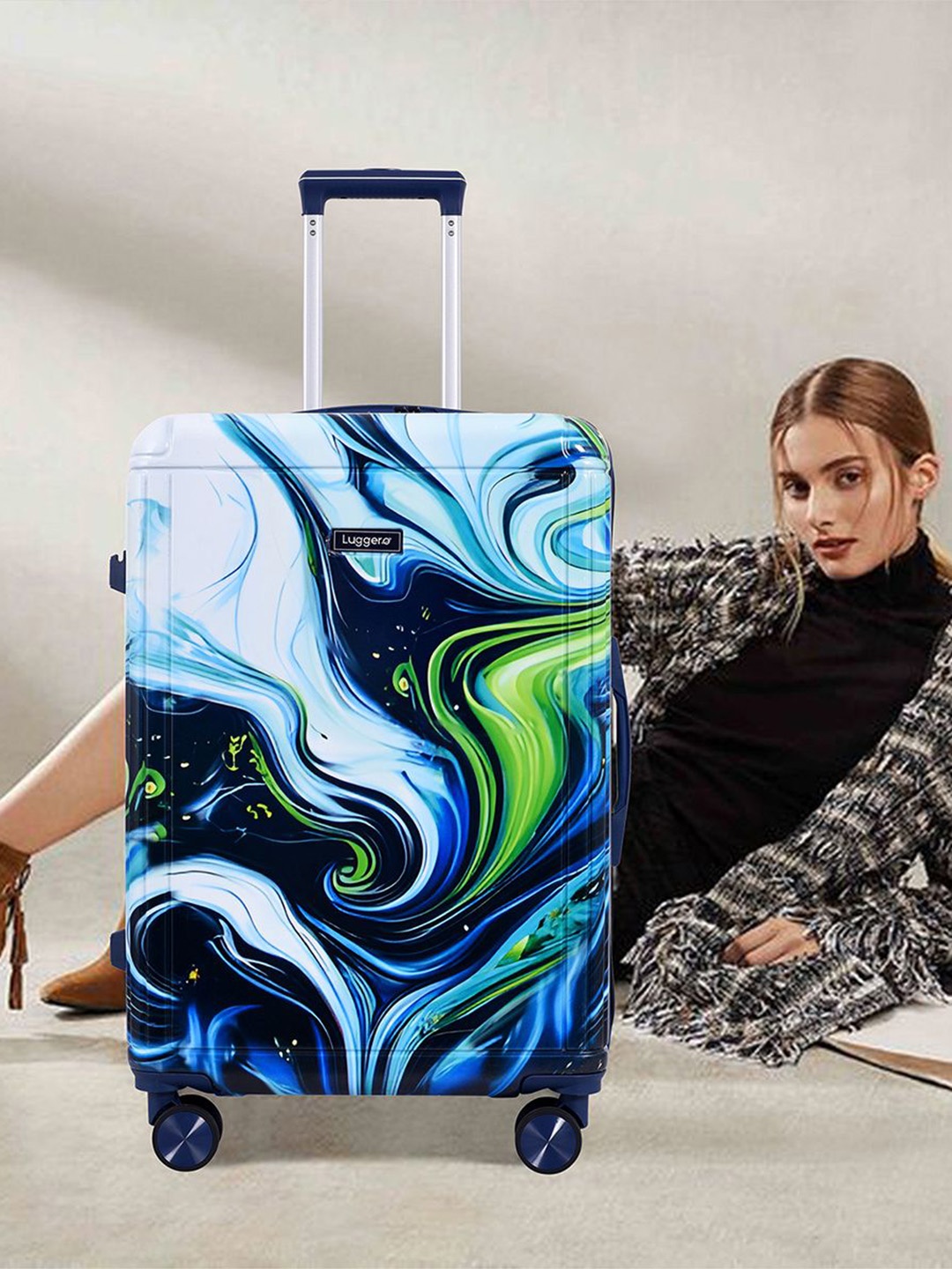 

Luggero Hard-Sided Medium Trolley Bag, Blue