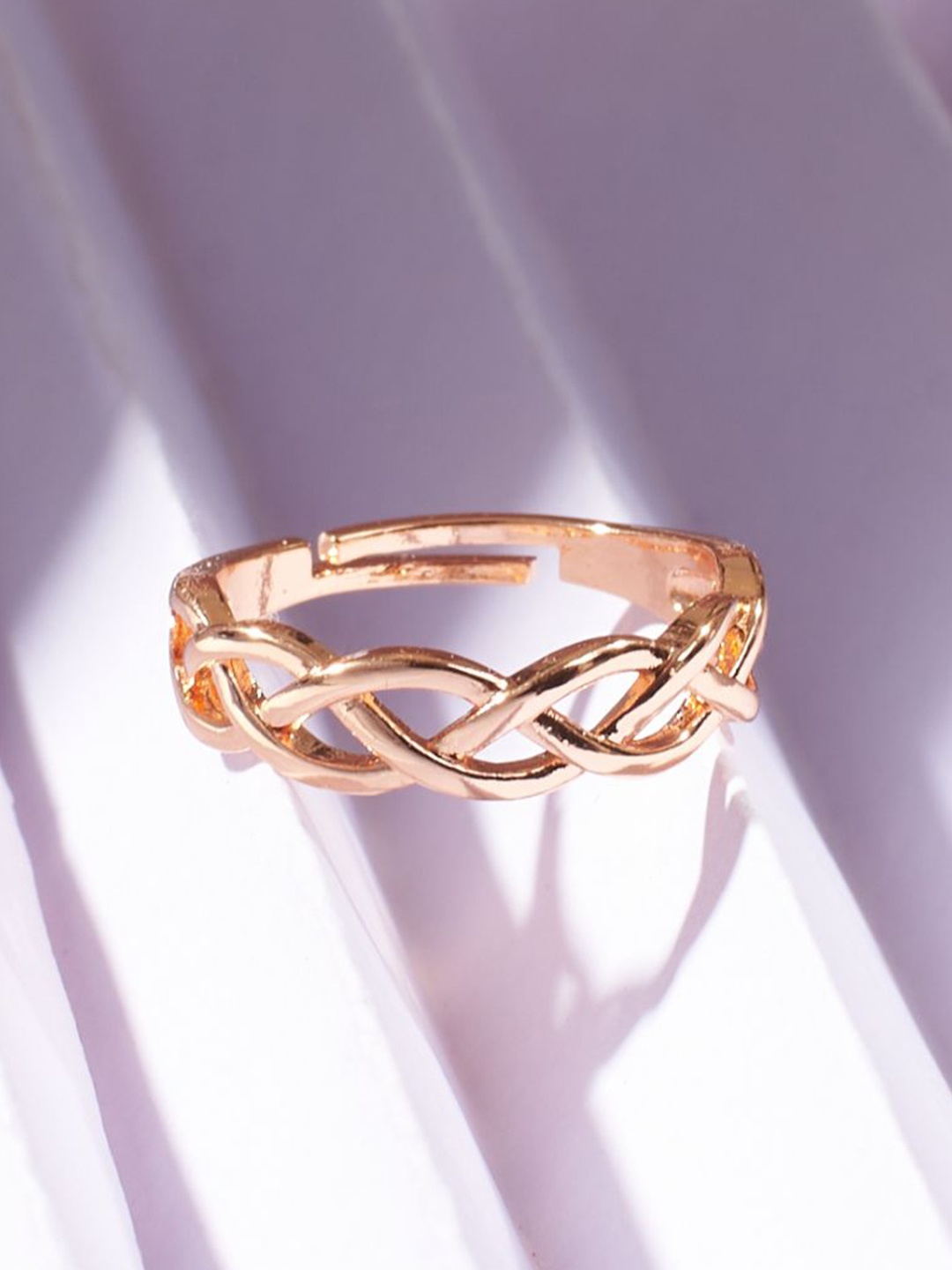 

SALTY Women & Girls Never Ending Infinity Rose Gold Adjustable Finger Ring