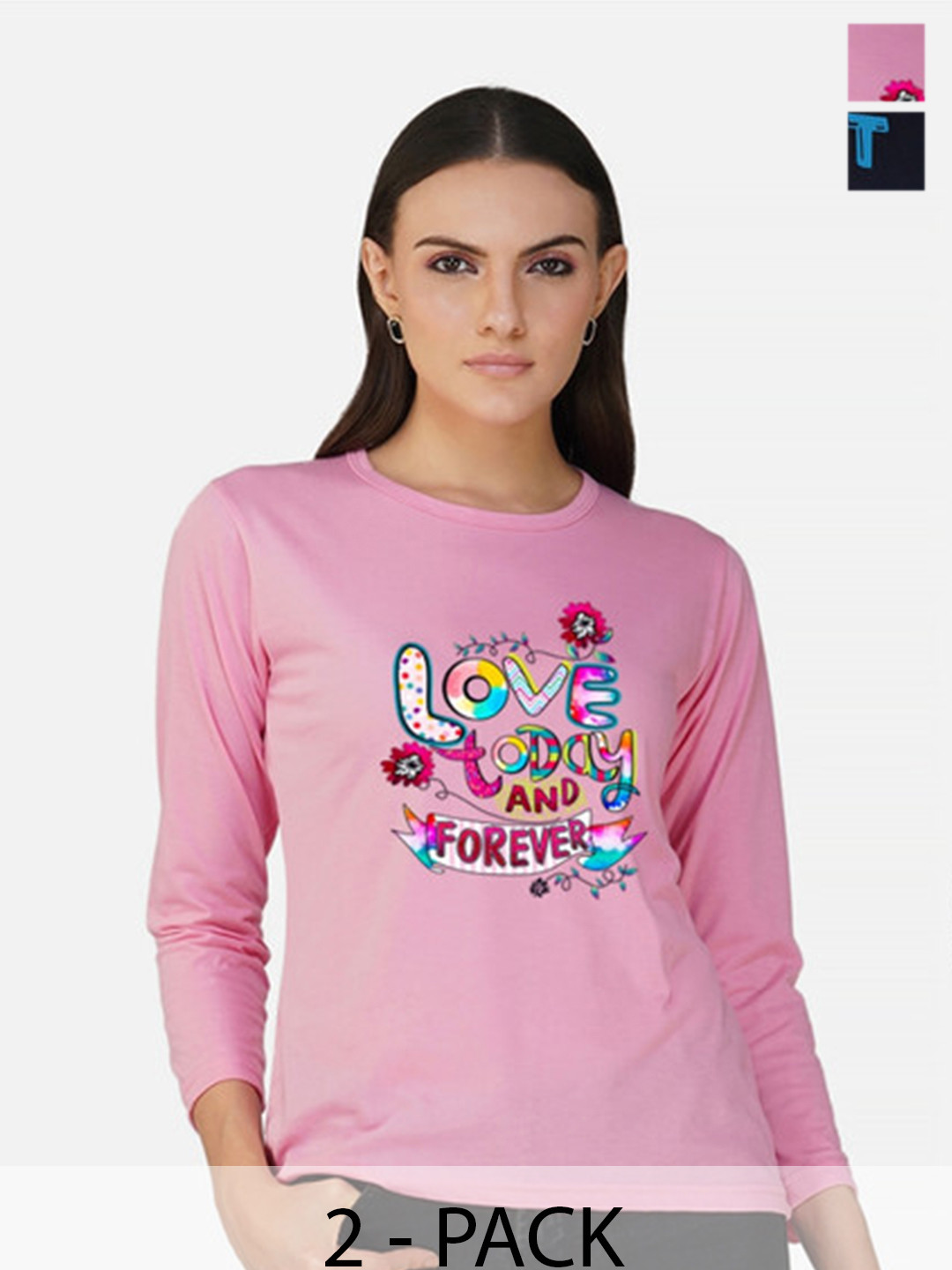 

Metronaut Women 2 Printed Bio Finish T-shirt, Pink