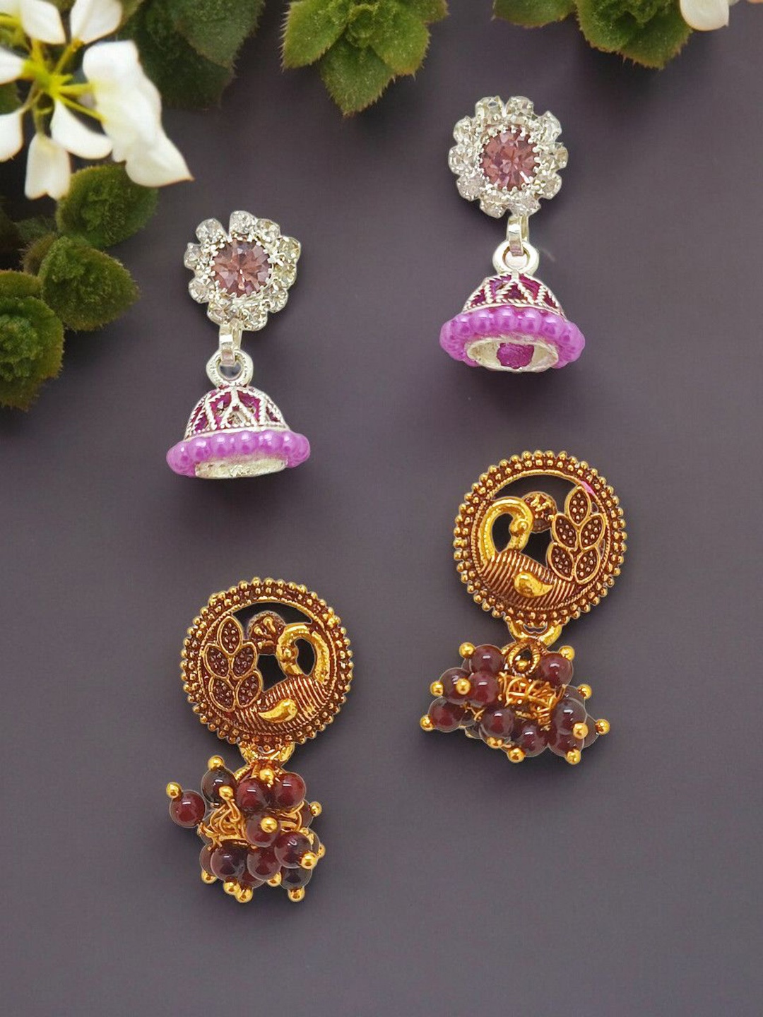 

FEMMIBELLA Contemporary Studs Earrings, Multi