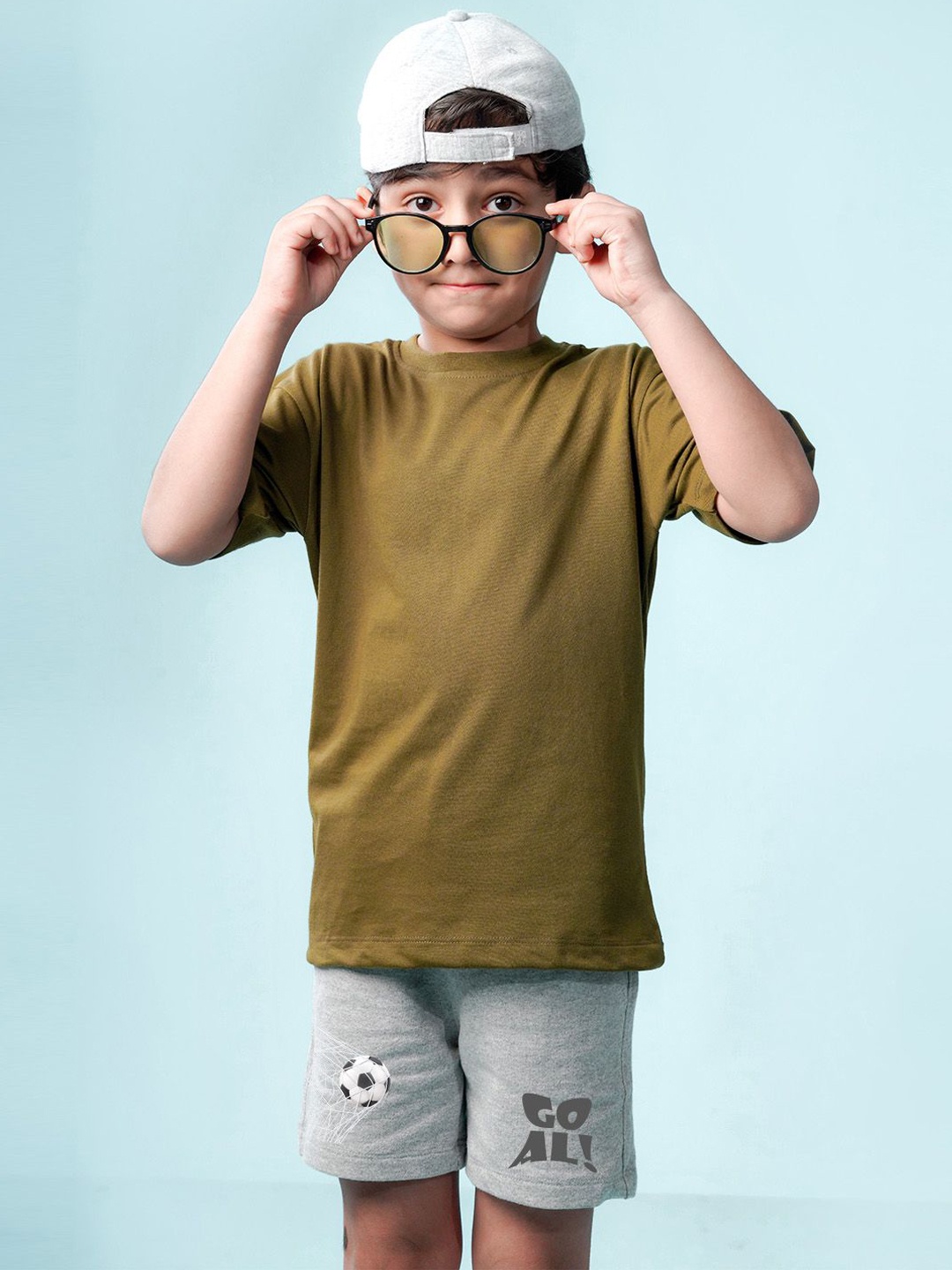

NUSYL Boys Printed Cotton Mid-Rise Shorts, Grey