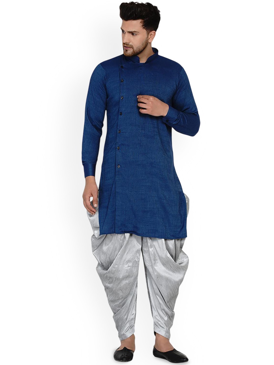 

VEERA PARIDHAAN Men Regular Kurta with Dhoti Pants, Blue