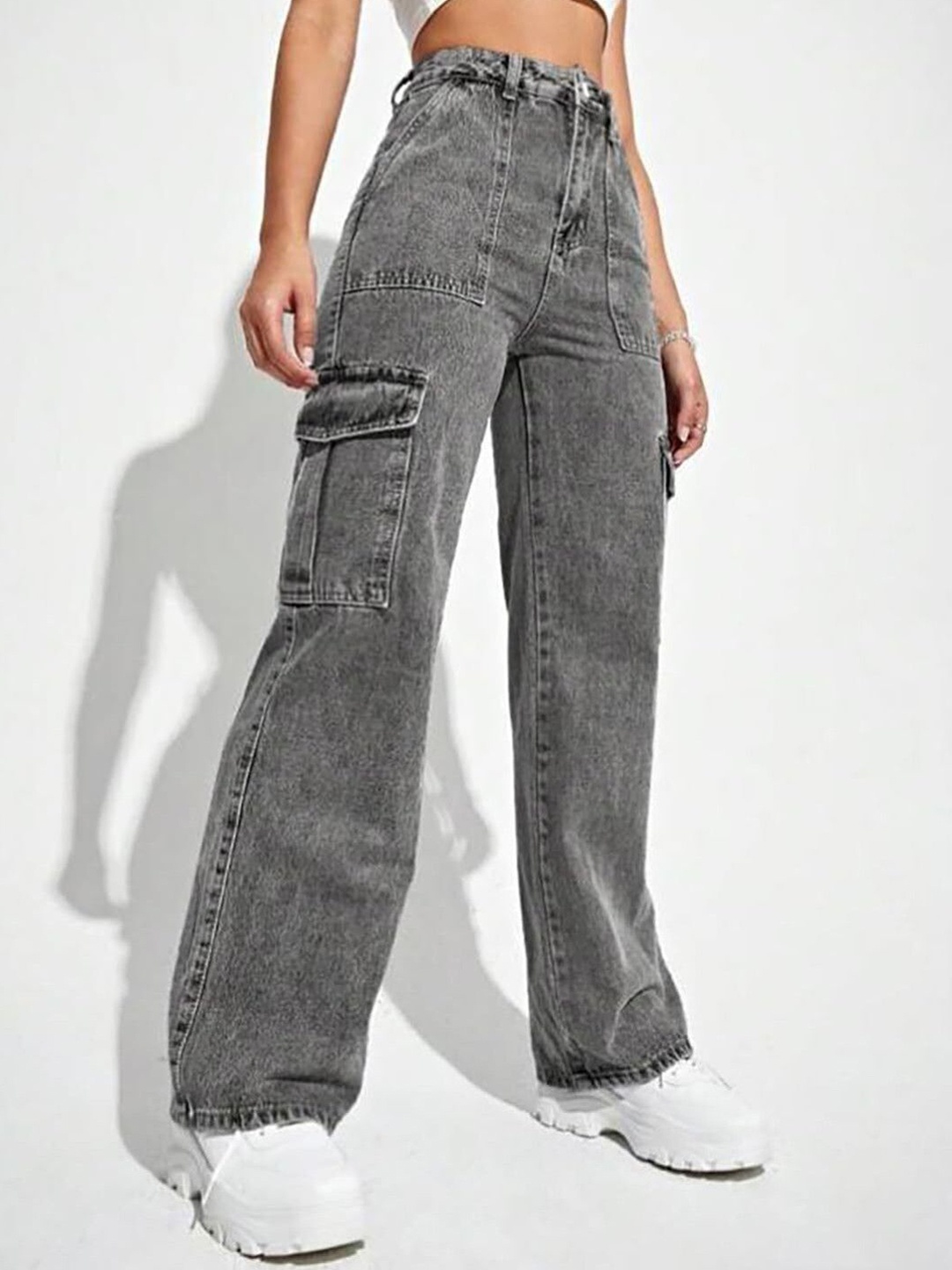 

BAESD Women Comfort Light Fade Stretchable Jeans, Grey