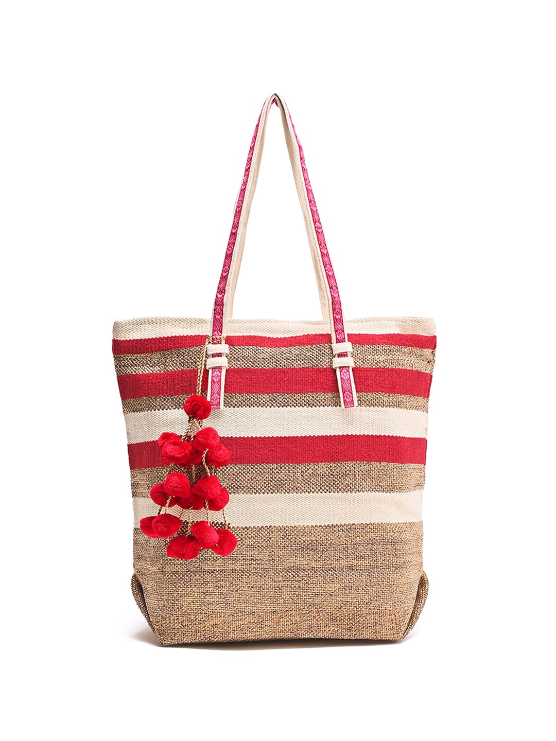 

Anouk Striped Oversized Shopper Shoulder Bag with Tasselled, Multi