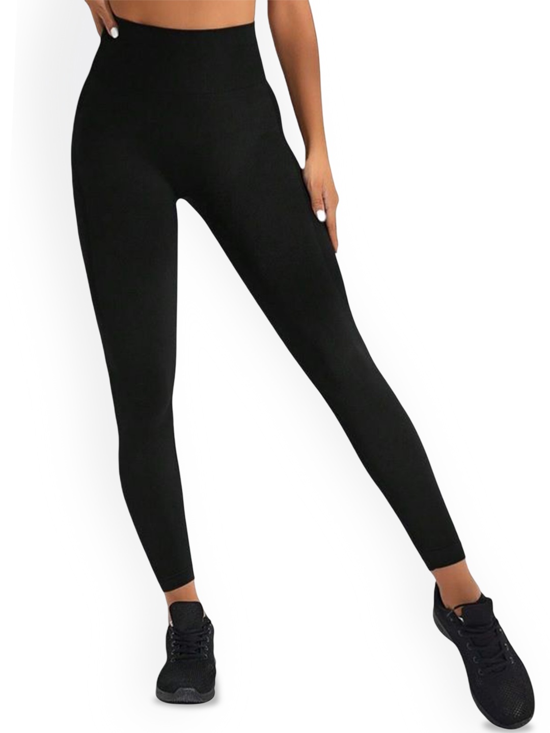 

Alexvyan Slim-Fit Breathable Anti-Skid Stretchable Gym Wear Tights, Black