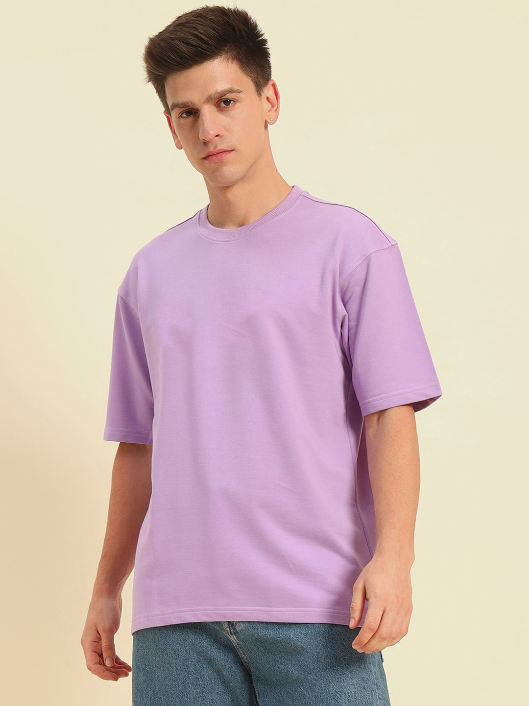 

Dogman Men Drop-Shoulder Sleeves Anti Odour T-shirt, Lavender