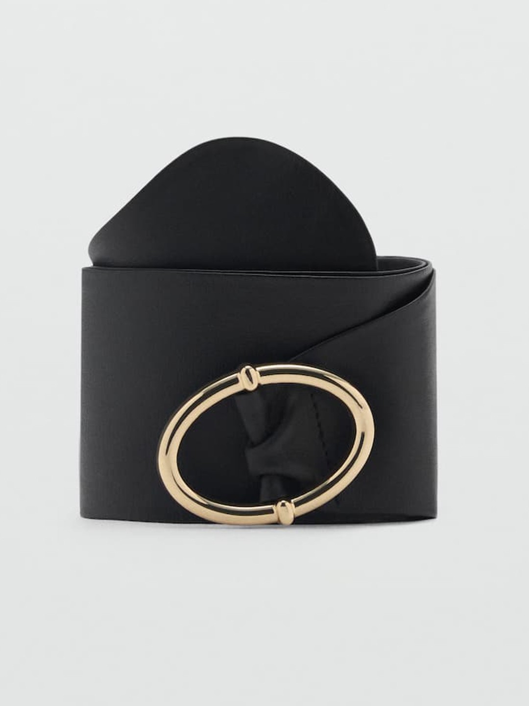 

MANGO Women Leather Belt, Black