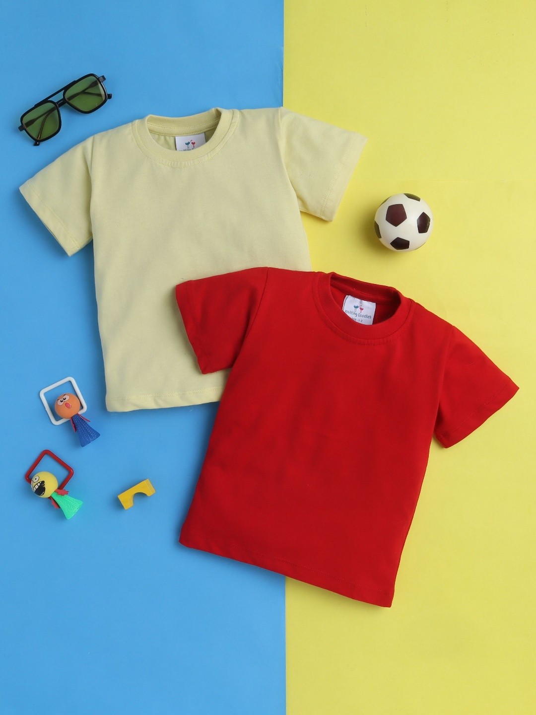 

Knitting Doodles Boys 2 Pure Cotton Applique T-shirt, Multi