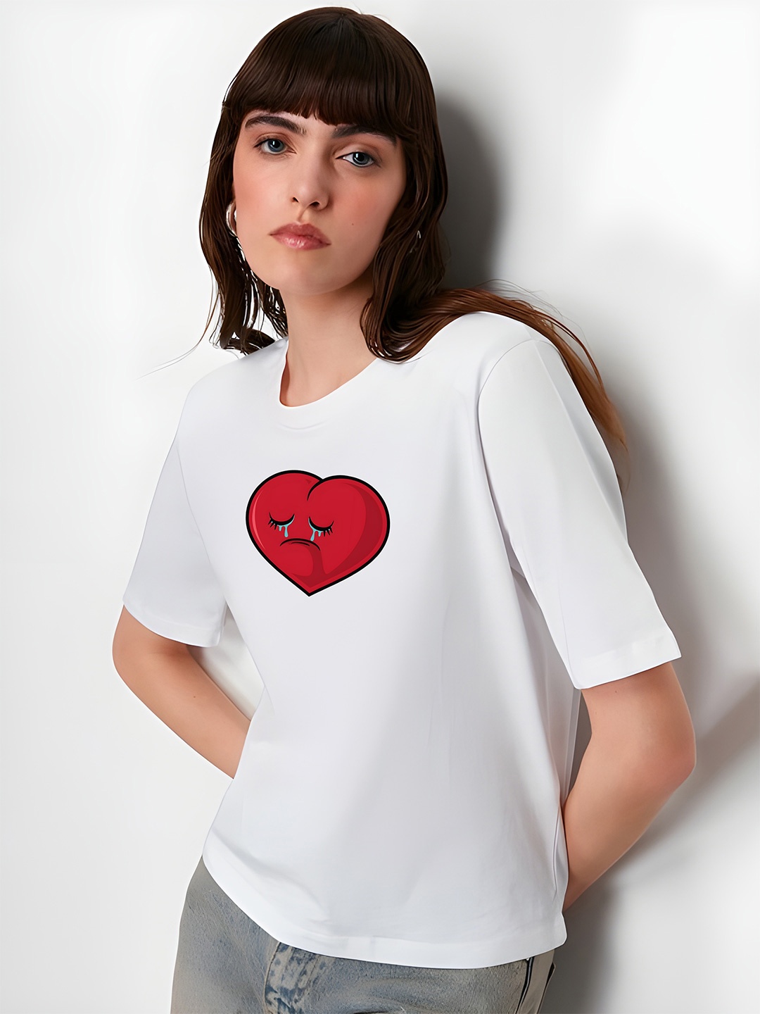 

KAIDO Women Pure Cotton T-shirt, White