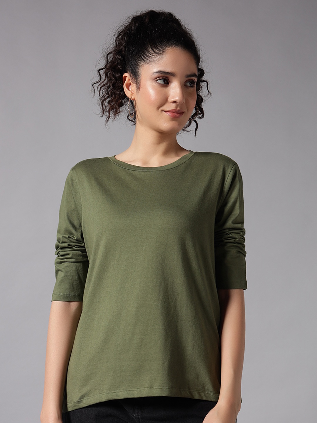 

Chemistry Women Pure Cotton Pockets T-shirt, Green