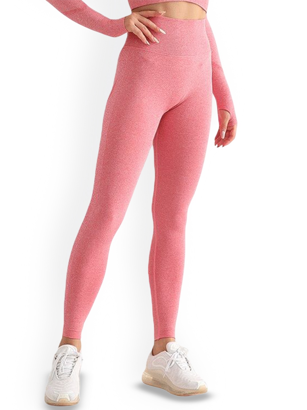 

Alexvyan Slim-Fit Breathable Anti-Skid Stretchable Gym Wear Tights, Pink