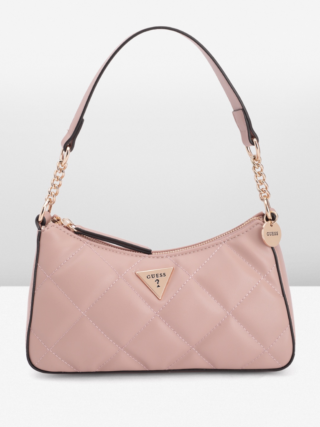 

GUESS Structured Quilted Shoulder Bag, Pink