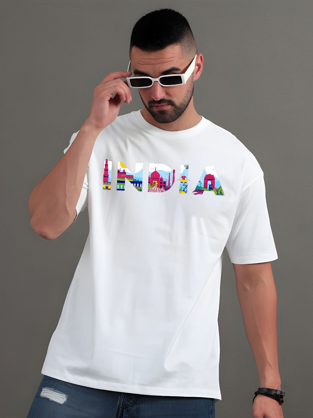 

KAIDO Men Drop-Shoulder Sleeves T-shirt, White