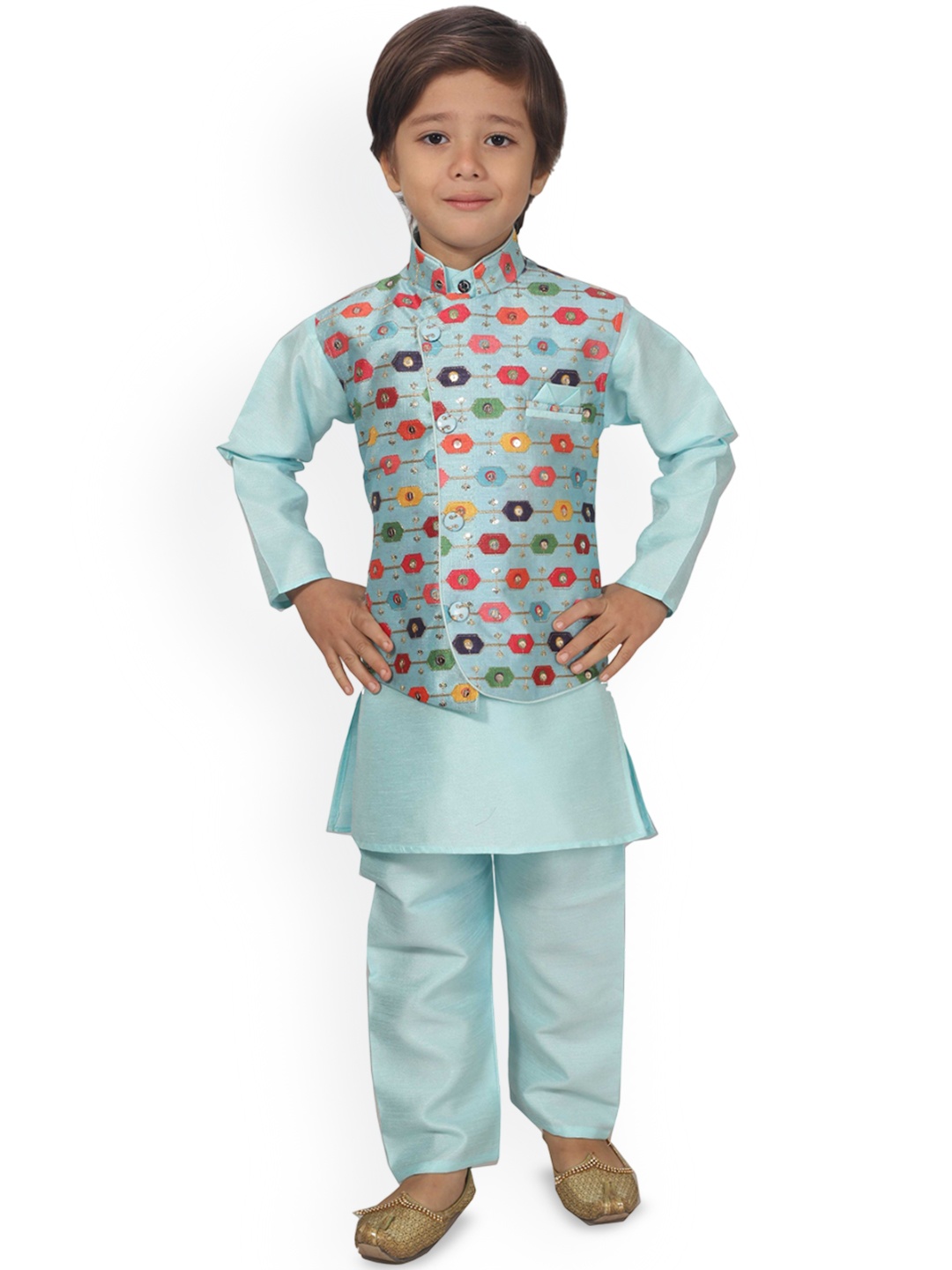 

Kidotsav Boys Regular Kurta with Pyjamas, Blue