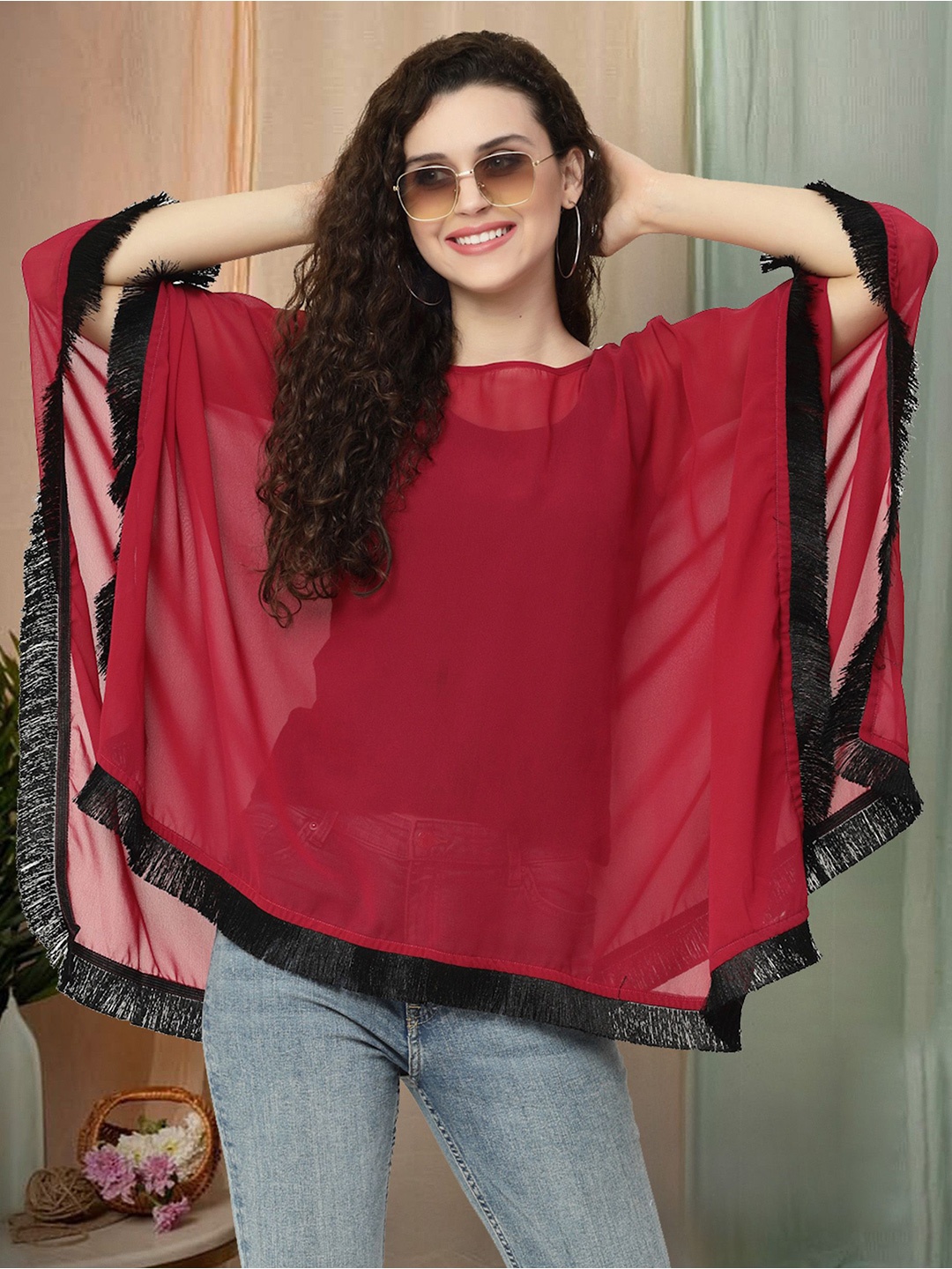 

Moda Rapido Kaftan Top, Maroon