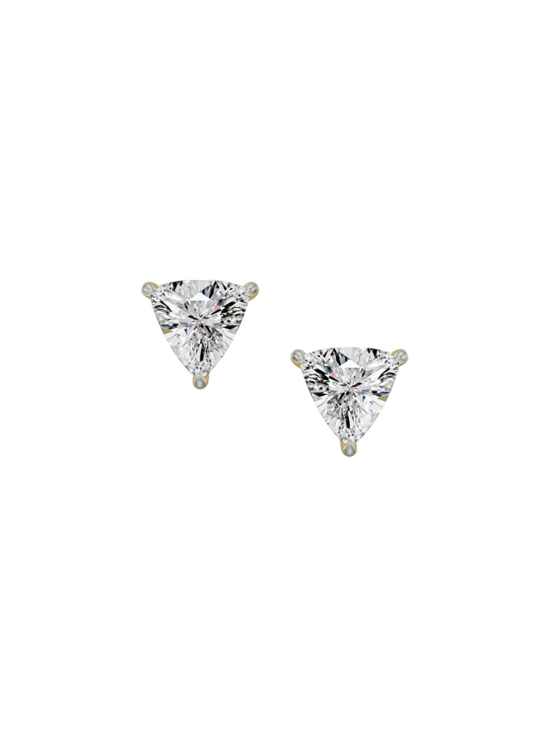 

Emori 1 CT Trillion Curved Solitaire Lab Diamond Studs, Gold