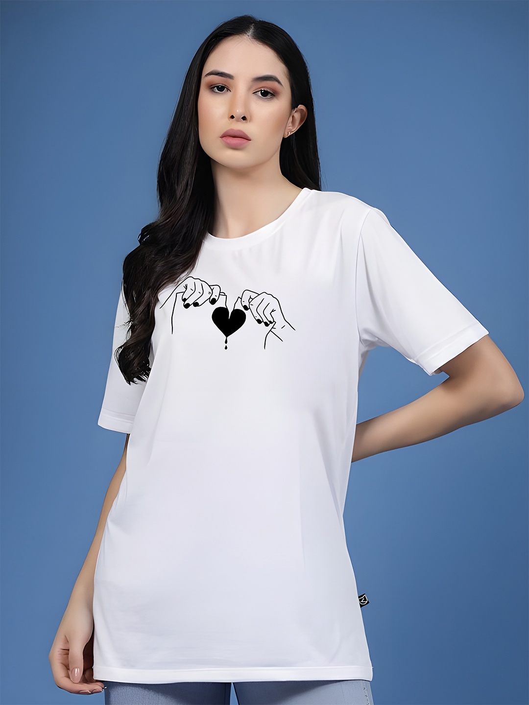 

KAIDO Women Pure Cotton T-shirt, White