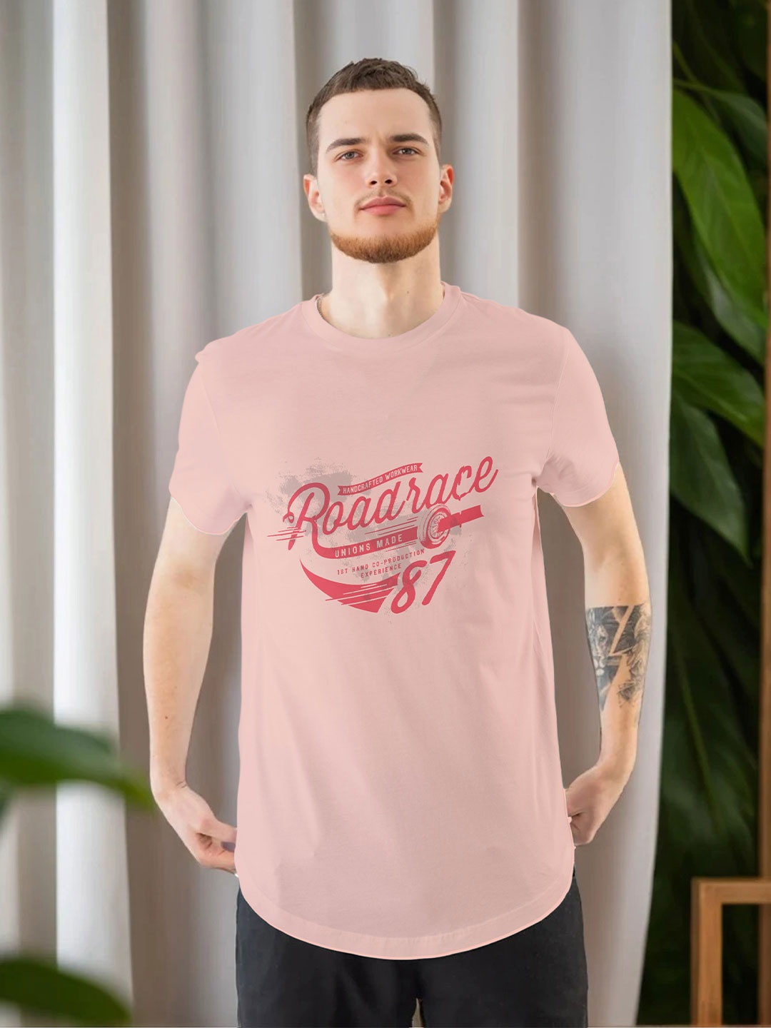 

Moda Rapido Men Typography Printed T-shirt, Peach