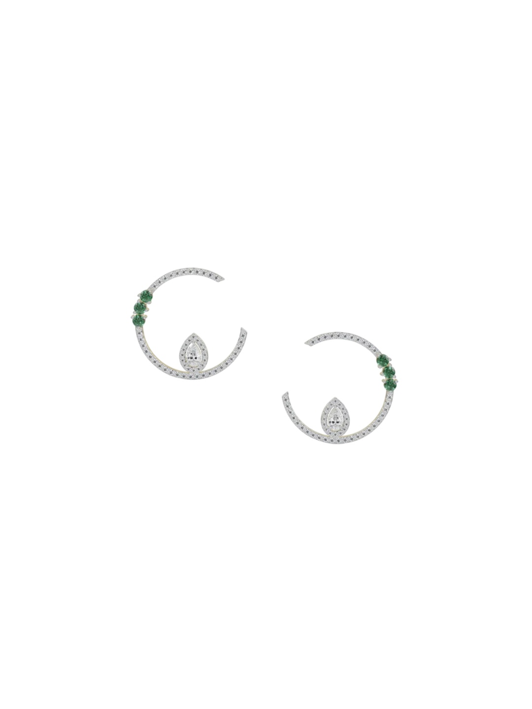 

Emori Hazel Front Diamond Hoops, Gold