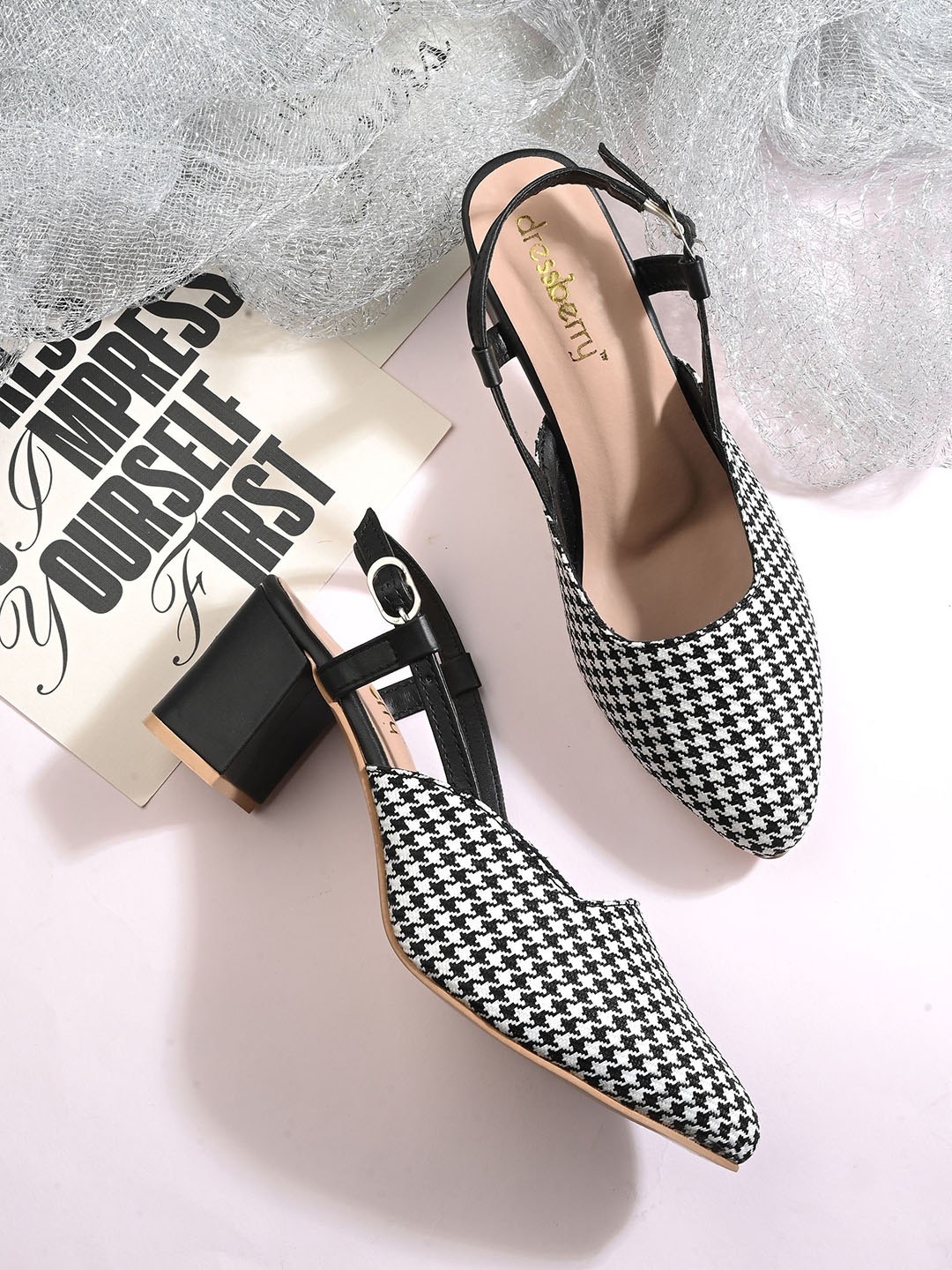 

DressBerry Party Block Mules, Black