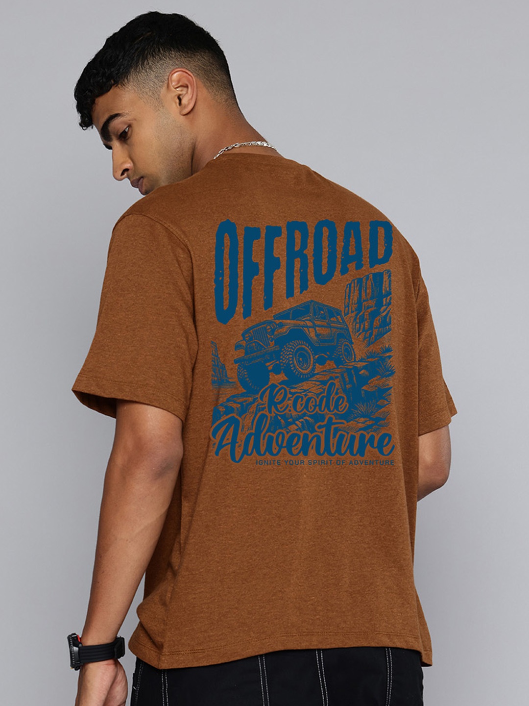 

R.Code by The Roadster Life Co. Men Printed T-shirt, Mustard