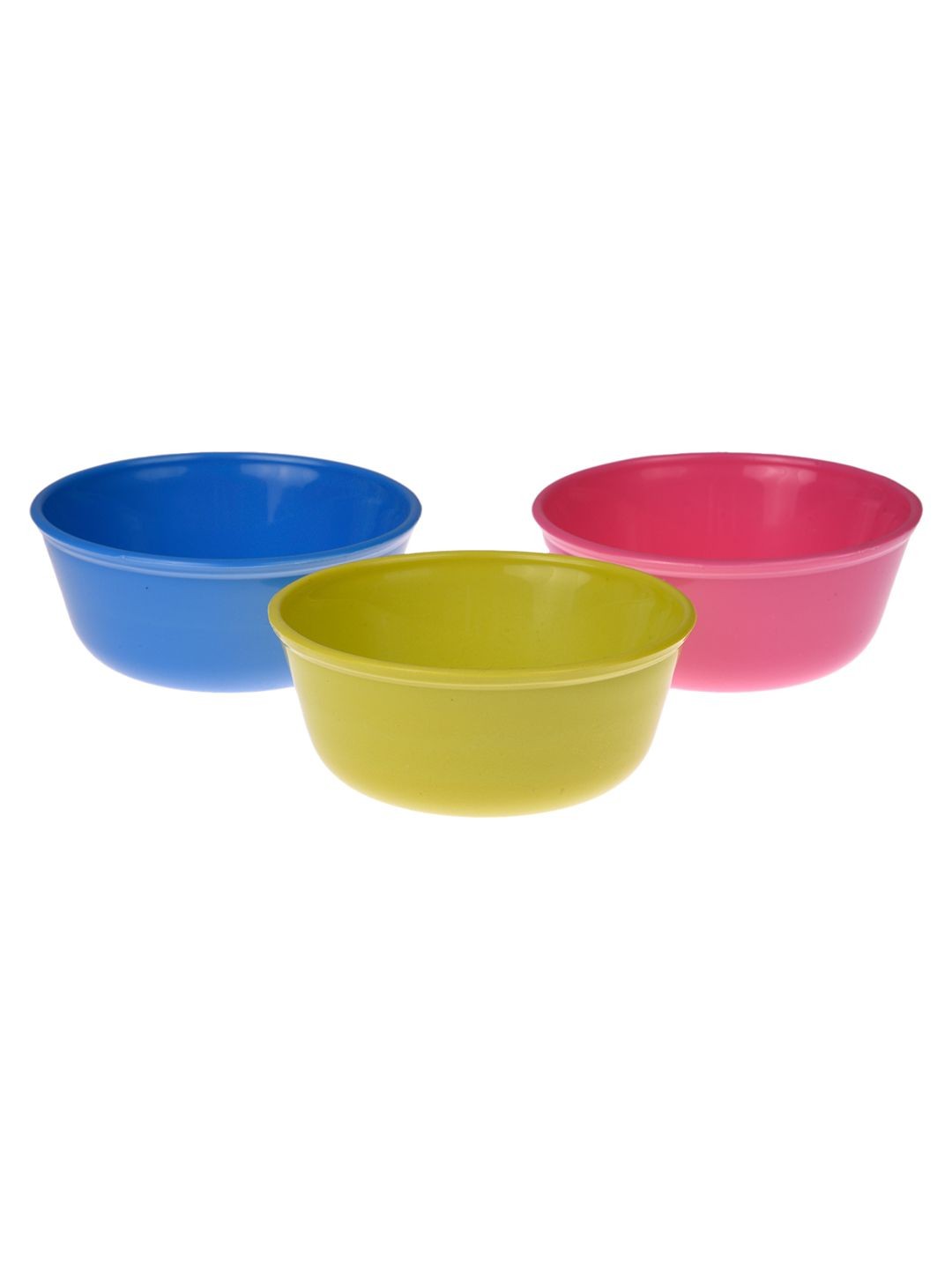 

Kuber Industries Green & Pink 3 Pieces Dishwasher Safe Plastic Serving Bowls-500ML