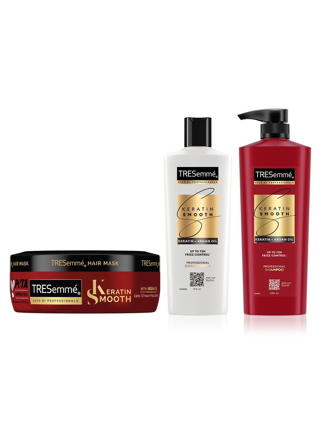 

TRESemme Set of Keratin Smooth Conditioner 190ml + Hair Mask 100ml + Shampoo 580ml, Red