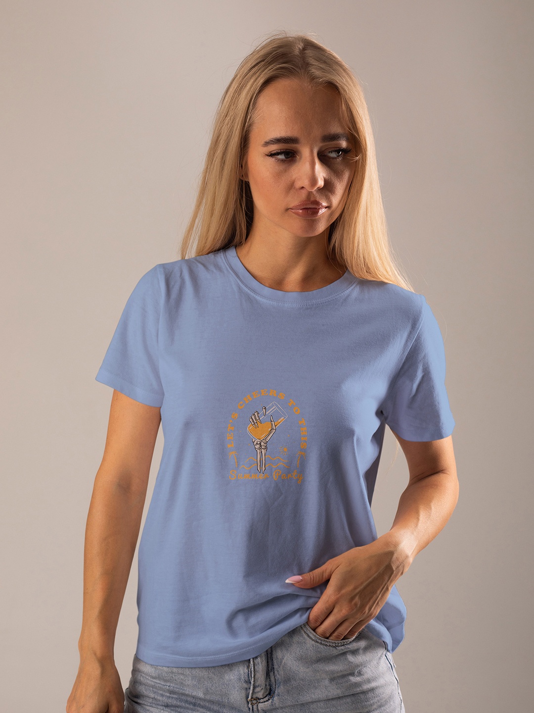 

Moda Rapido Women Graphic Printed Round Neck T-shirt, Blue