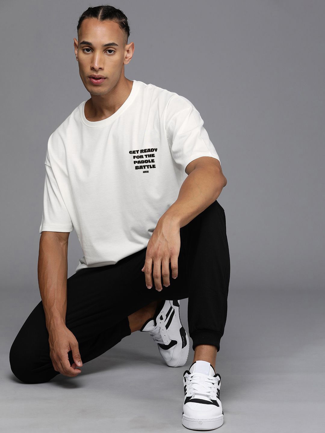 

HRX by Hrithik Roshan Men Printed Pure Cotton T-shirt, White