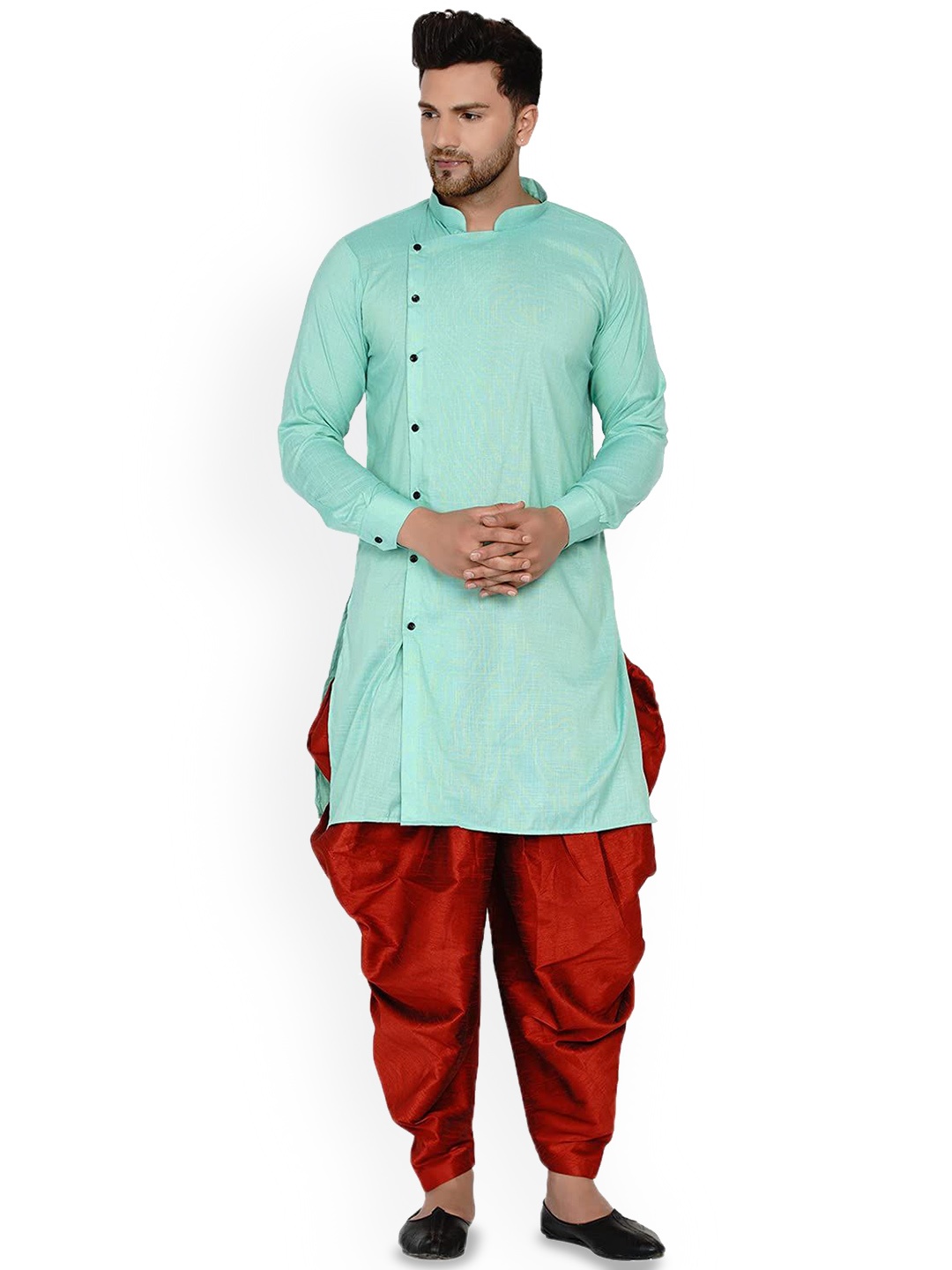 

VEERA PARIDHAAN Men Regular Kurta with Dhoti Pants, Green