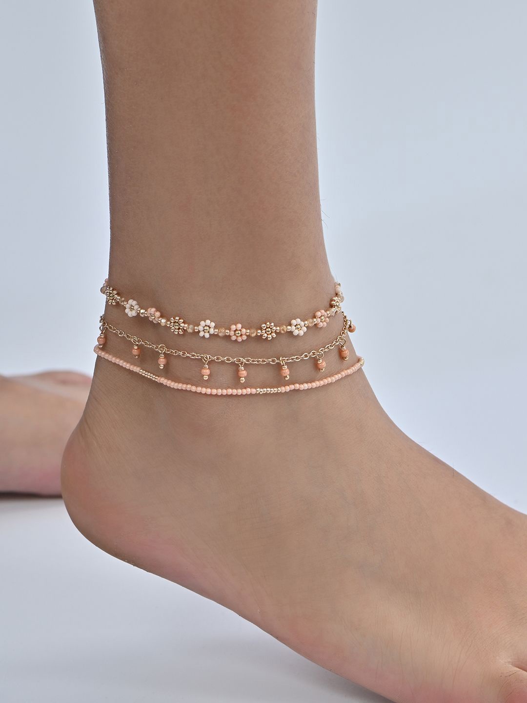 

ToniQ Gold-Plated Artificial Beads Anklet